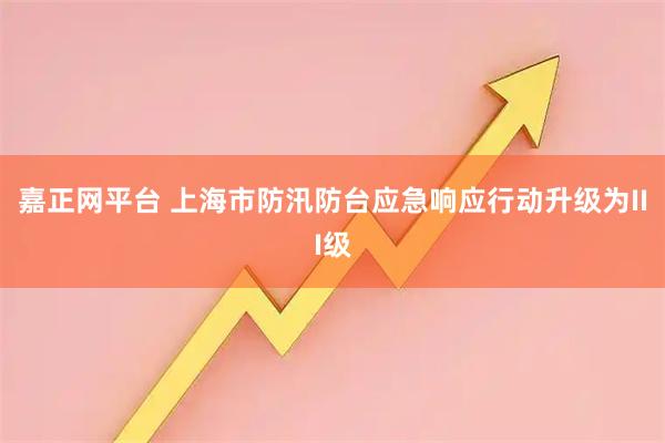 嘉正网平台 上海市防汛防台应急响应行动升级为III级